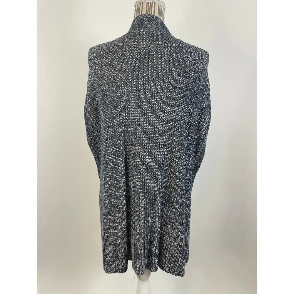 Anthropologie Moth Blue Open Front Sleeveless Sweater Vest Oversized Size Medium